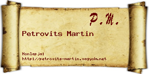 Petrovits Martin névjegykártya
